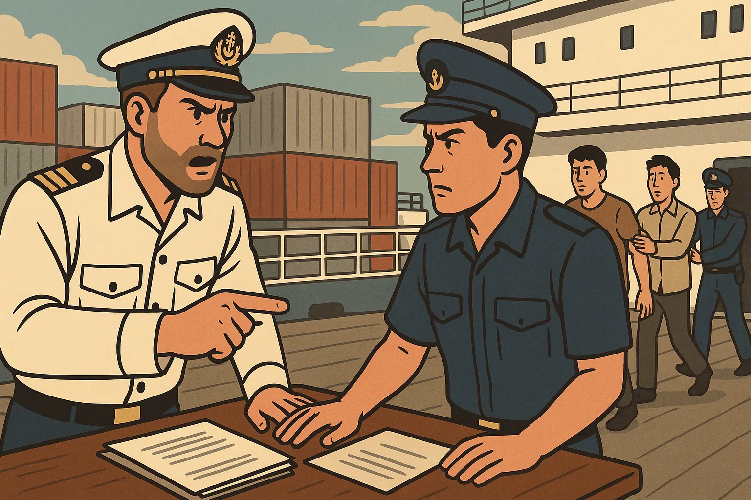 Sỹ quan an ninh tự ý cho phép người lạ lên tàu kiểm tra hàng hóa