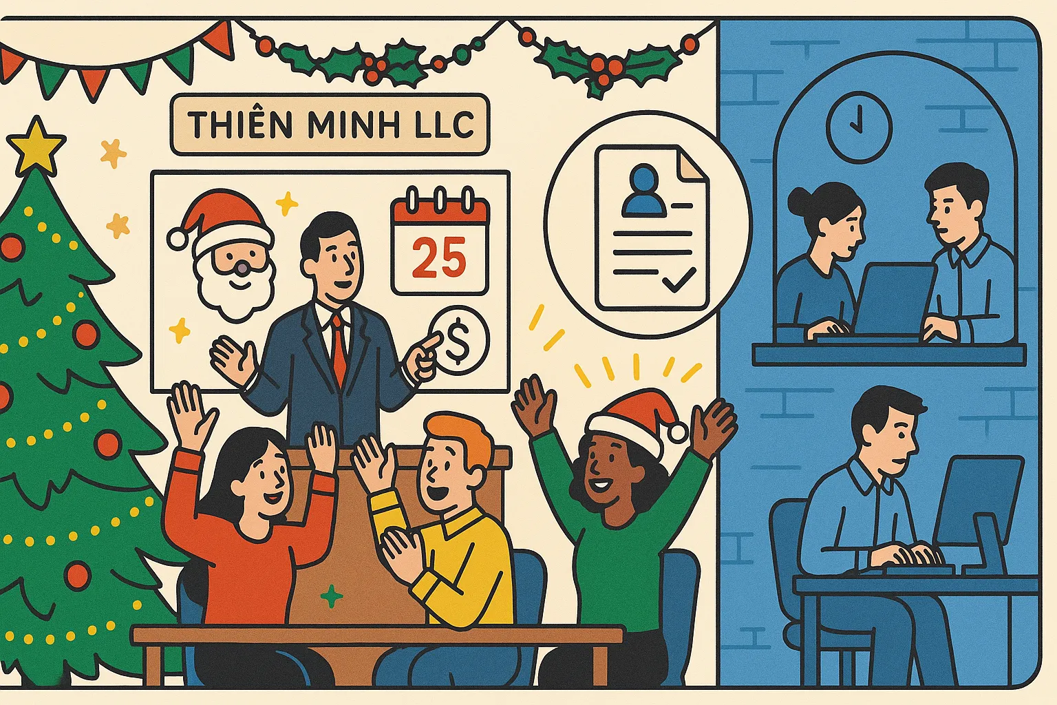 Công ty ban hành chính sách nghỉ Noel cho toàn bộ nhân viên