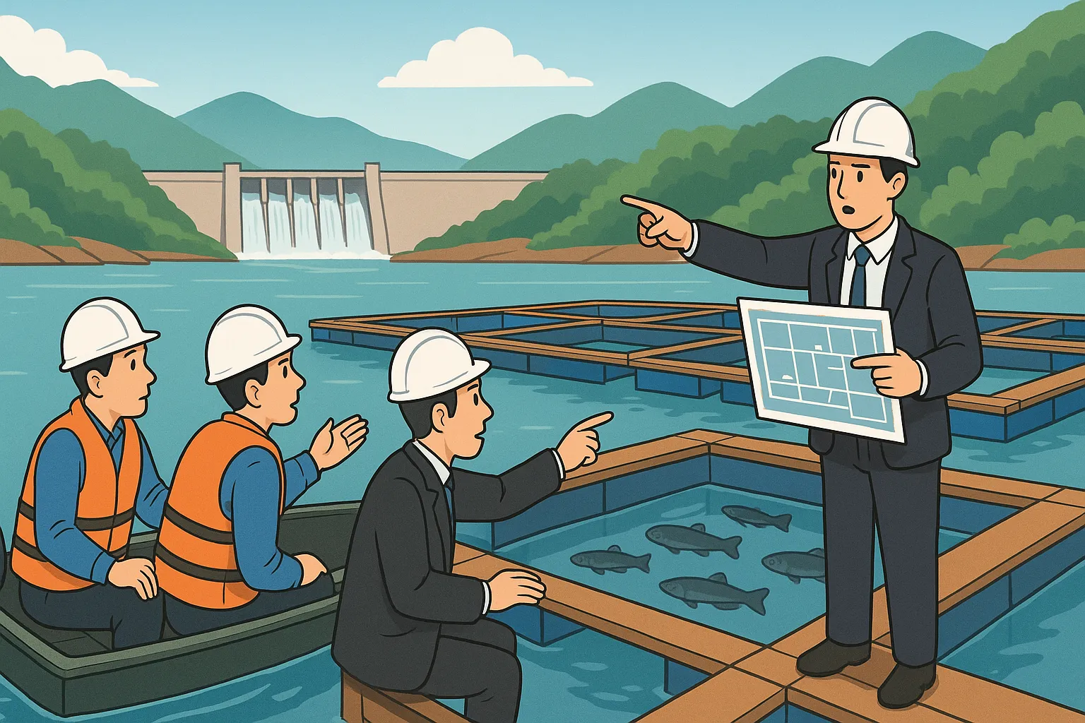 Doanh nghiệp mở rộng diện tích nuôi cá trên lòng hồ