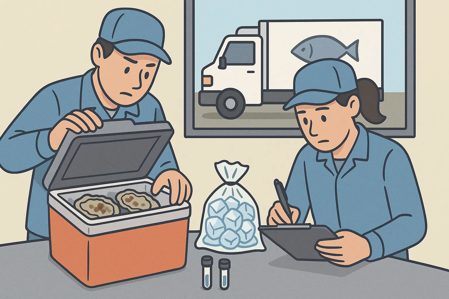 Trạm thú y thủy sản tiếp nhận mẫu hàu nghi nhiễm bệnh