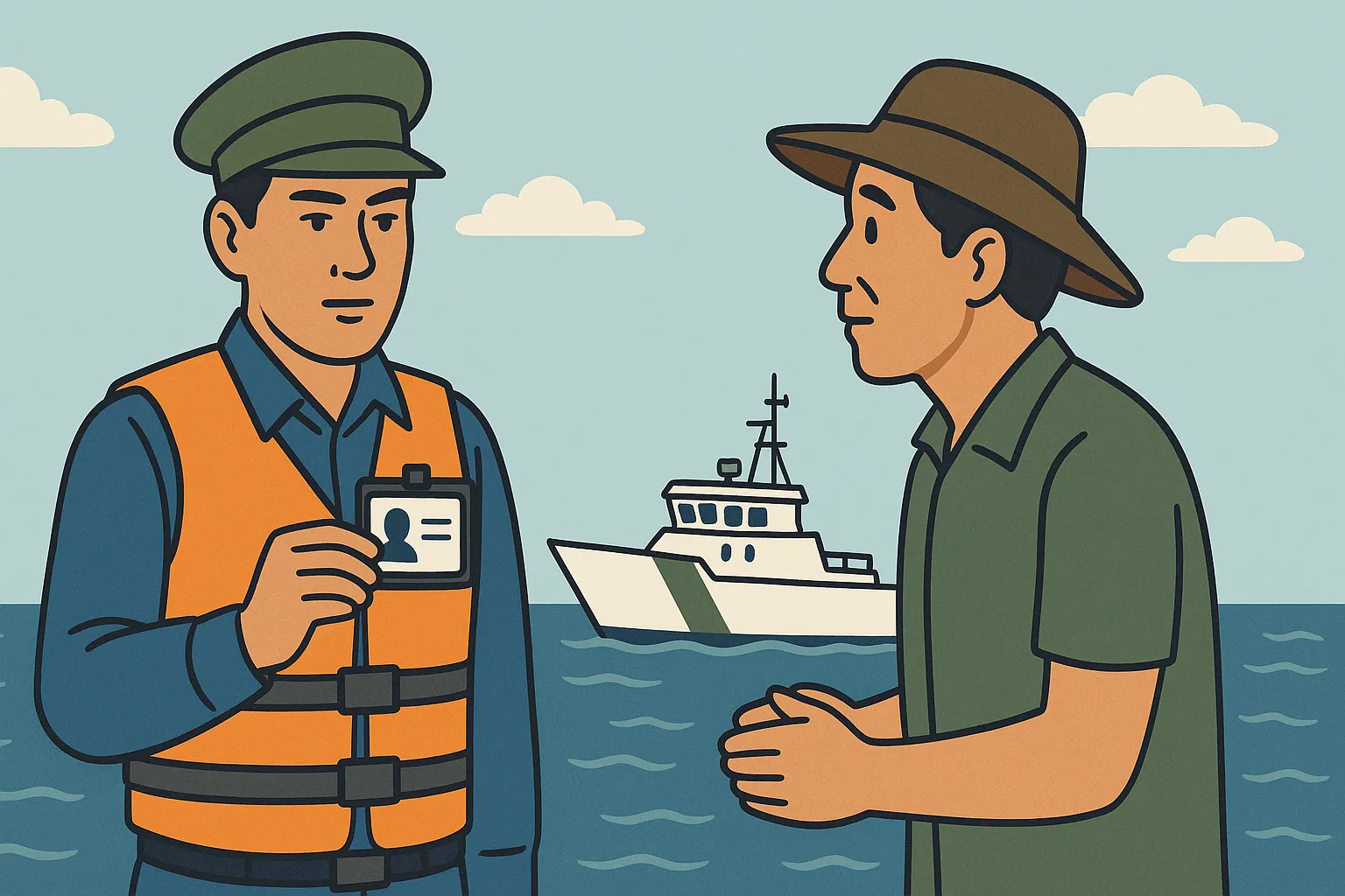 Kiểm ngư viên xuất trình thẻ khi làm nhiệm vụ