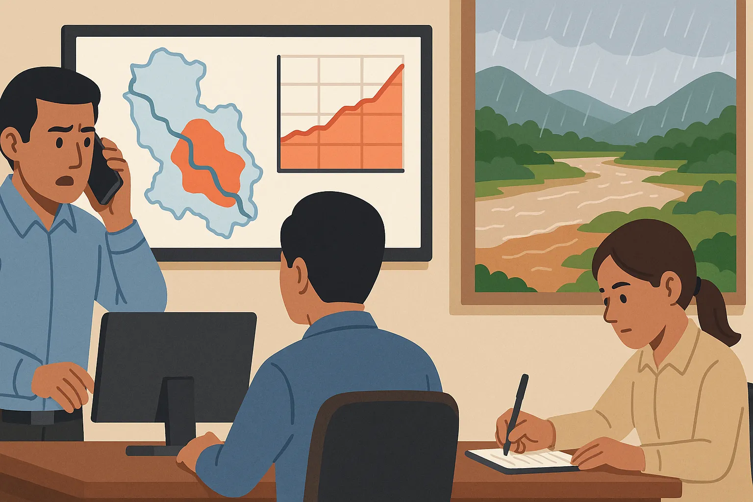 Trung tâm Khí tượng Thủy văn phát hiện dấu hiệu mực nước sông Ngàn Sâu tăng cao