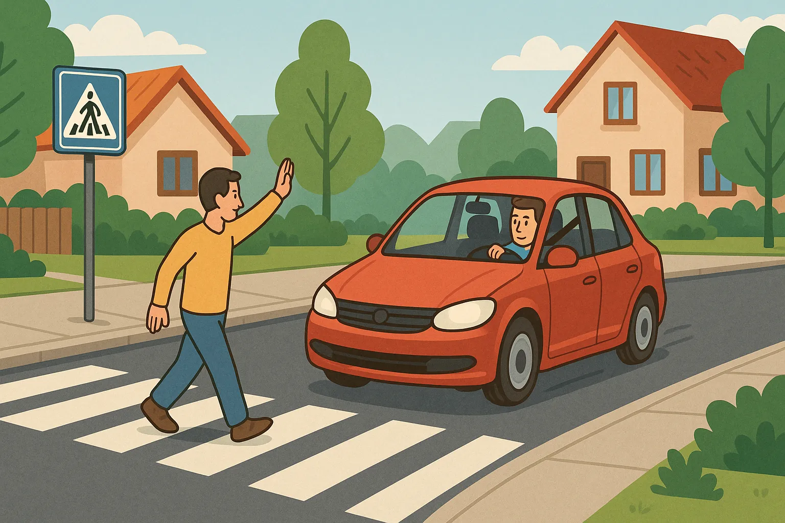 Tín hiệu bằng tay khi qua đường được hiểu như thế nào