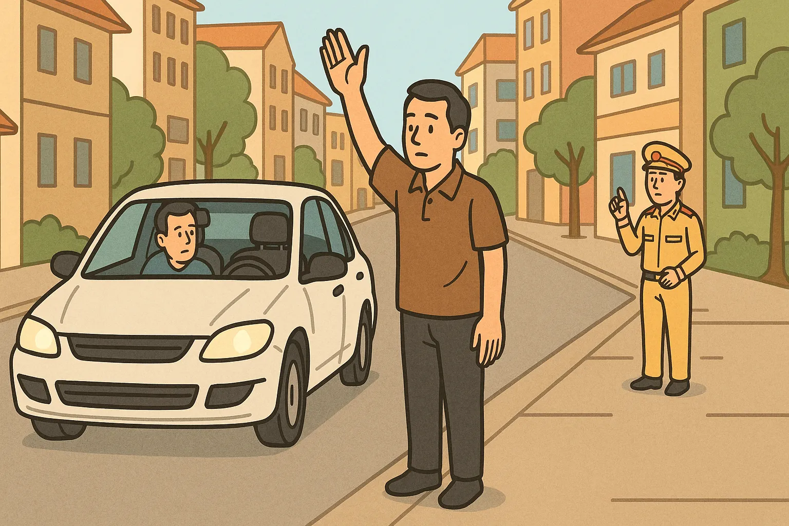 Anh Hưng sang đường tại khu dân cư