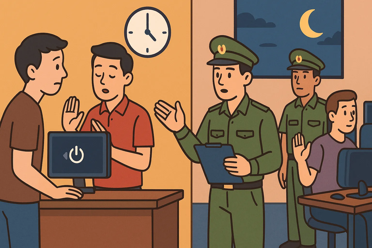 Người dùng vi phạm thời gian hoạt động tại điểm truy nhập Internet công cộng