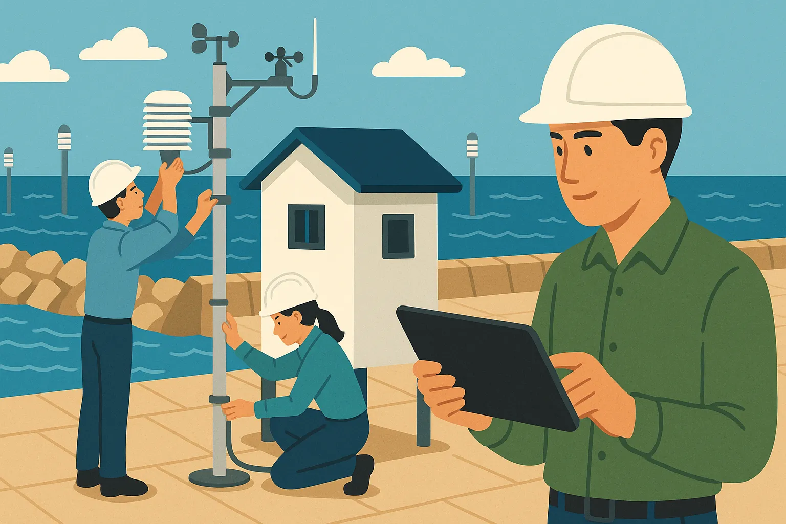 Xây dựng trạm giám sát biến đổi khí hậu tại vùng ven biển