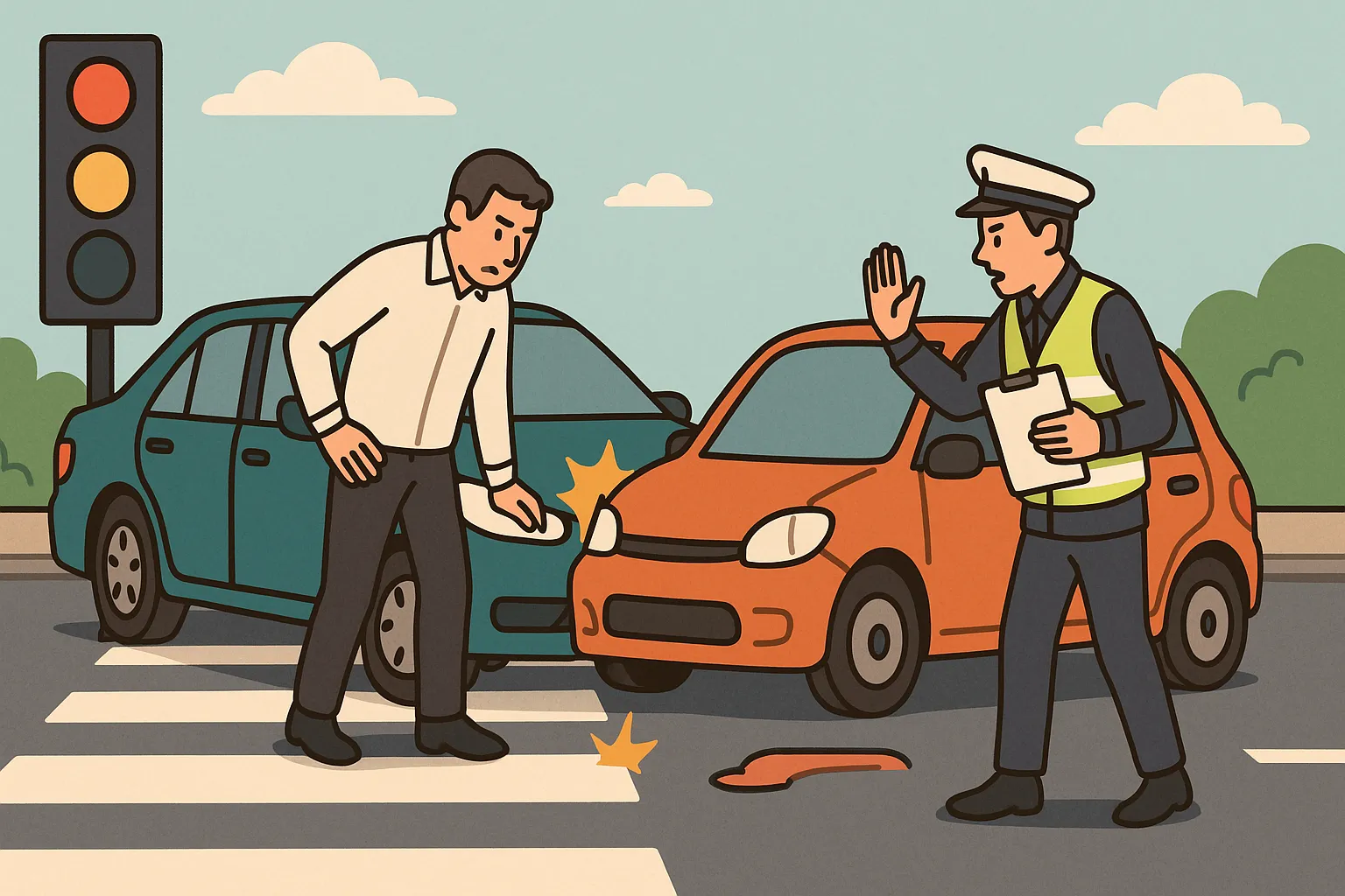 Lỗi đè vạch dừng đèn đỏ ô tô trong trường hợp nào bị trừ điểm