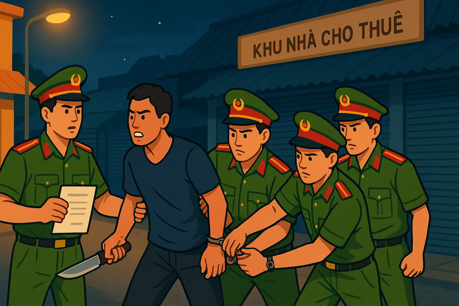 Bắt bị cáo ban đêm