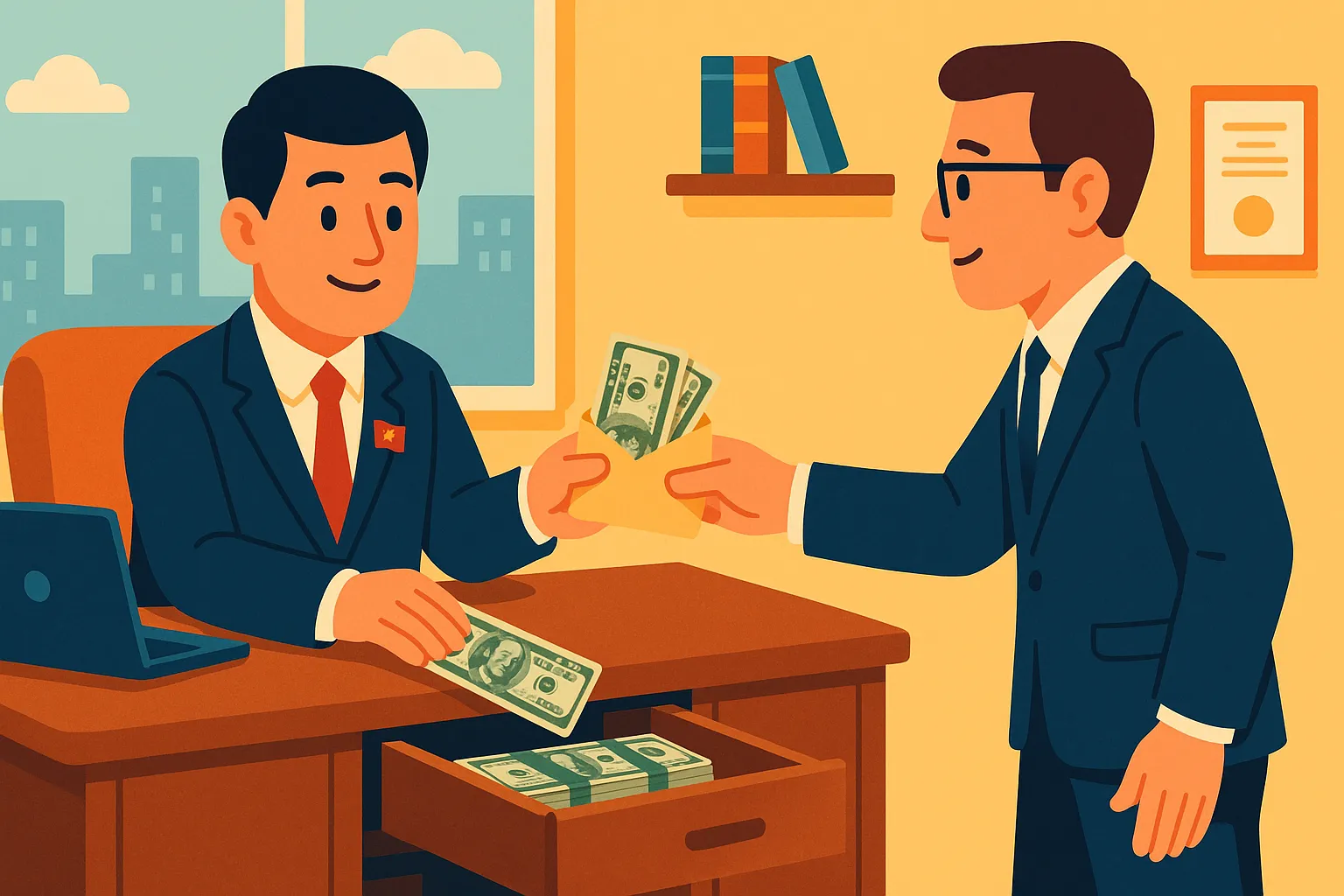 Nhiều lần đưa tiền cho cấp vụ