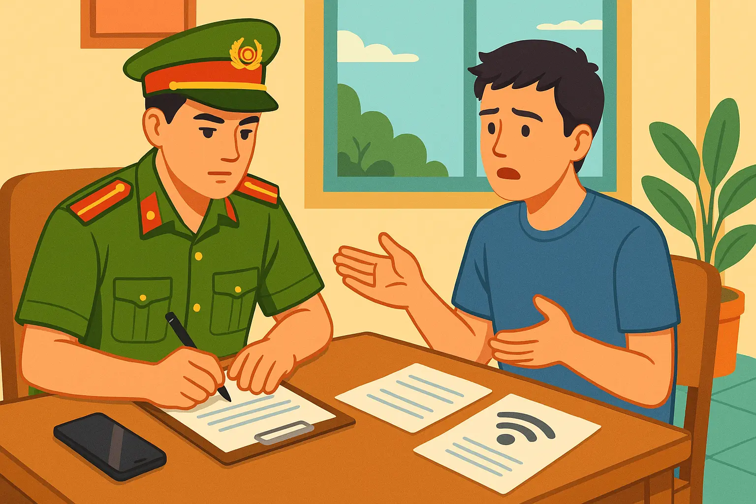 Bà Minh bị xử phạt vì tự ý cắt dây internet nhà hàng xóm