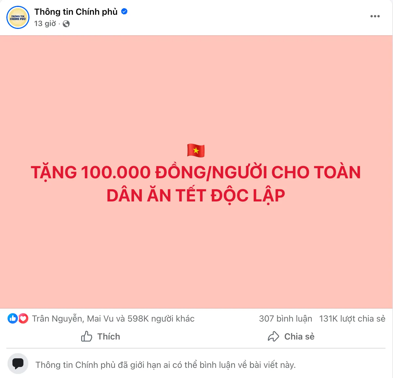 Thông tin chính thức về quà Quốc khánh 2/9