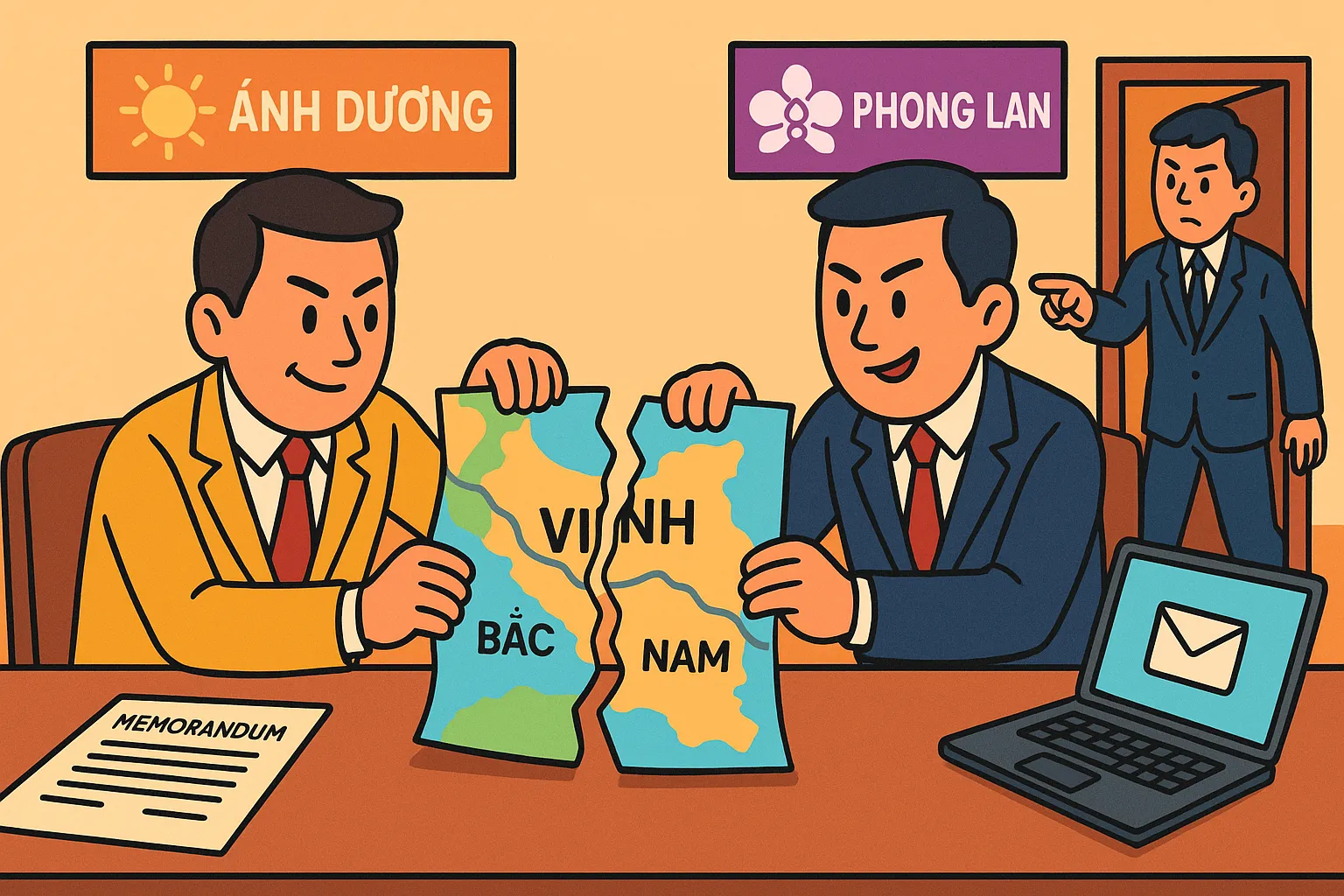 Công ty Ánh Dương và Công ty Phong Lan chia khách hàng theo khu vực