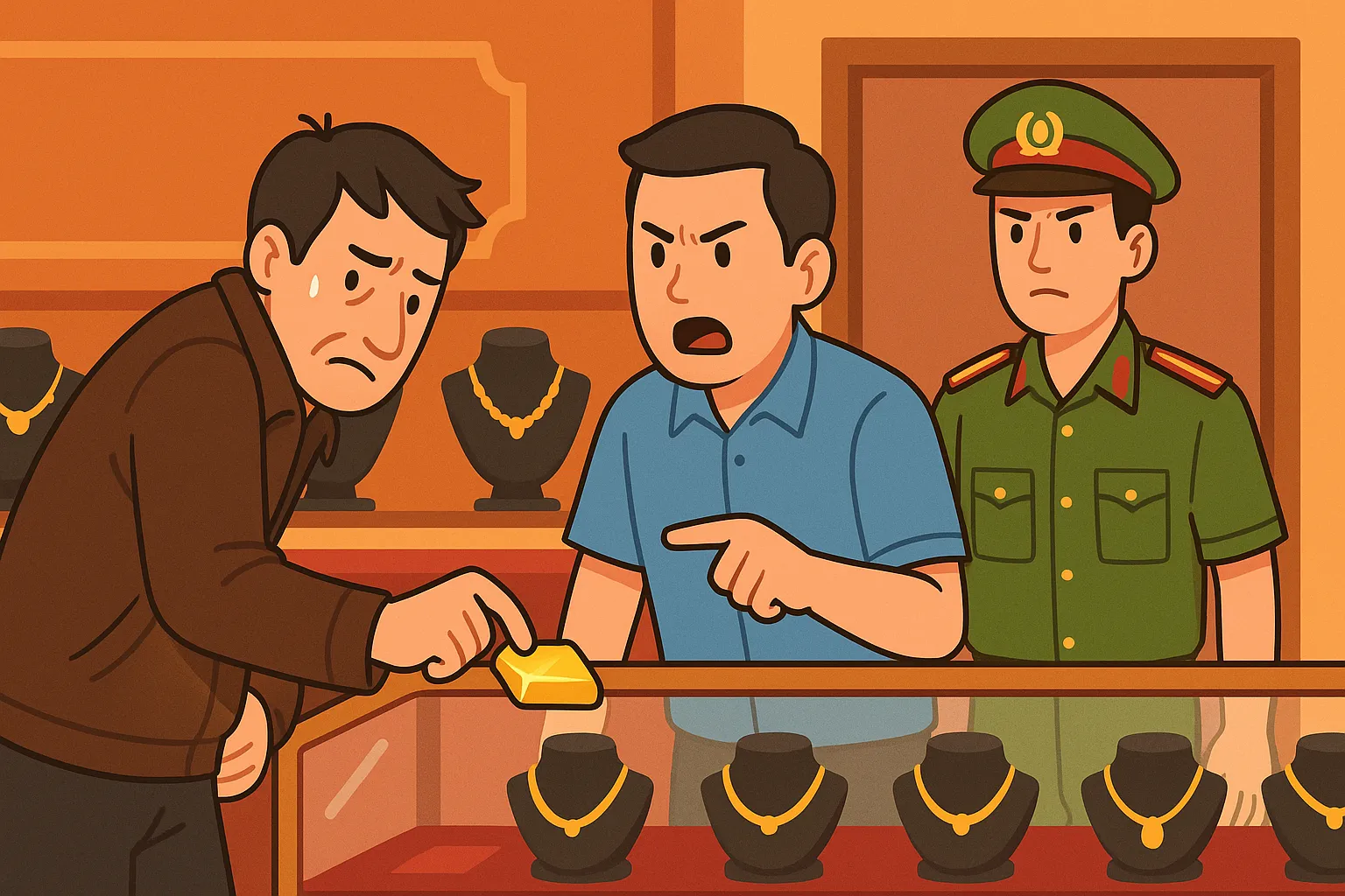 Trường hợp khách hàng cố tình mua vàng giả, vàng pha trộn kém chất lượng để mang ra bán lại