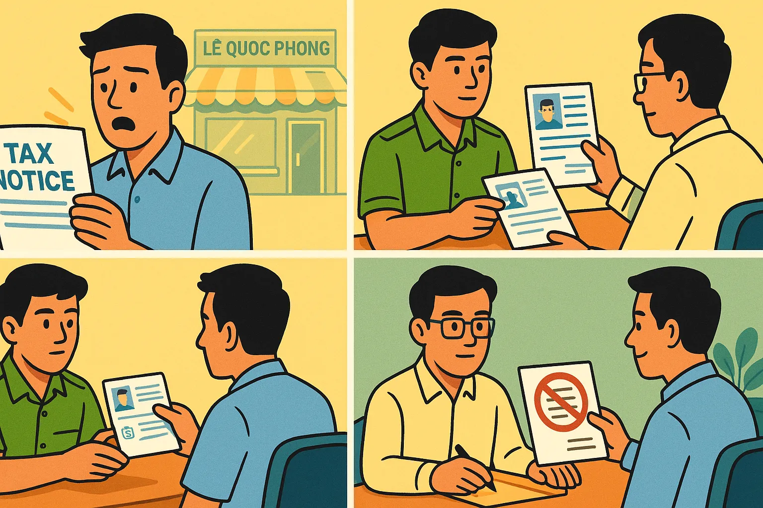 Một cá nhân phát hiện bị mạo danh trong hồ sơ đăng ký hộ kinh doanh