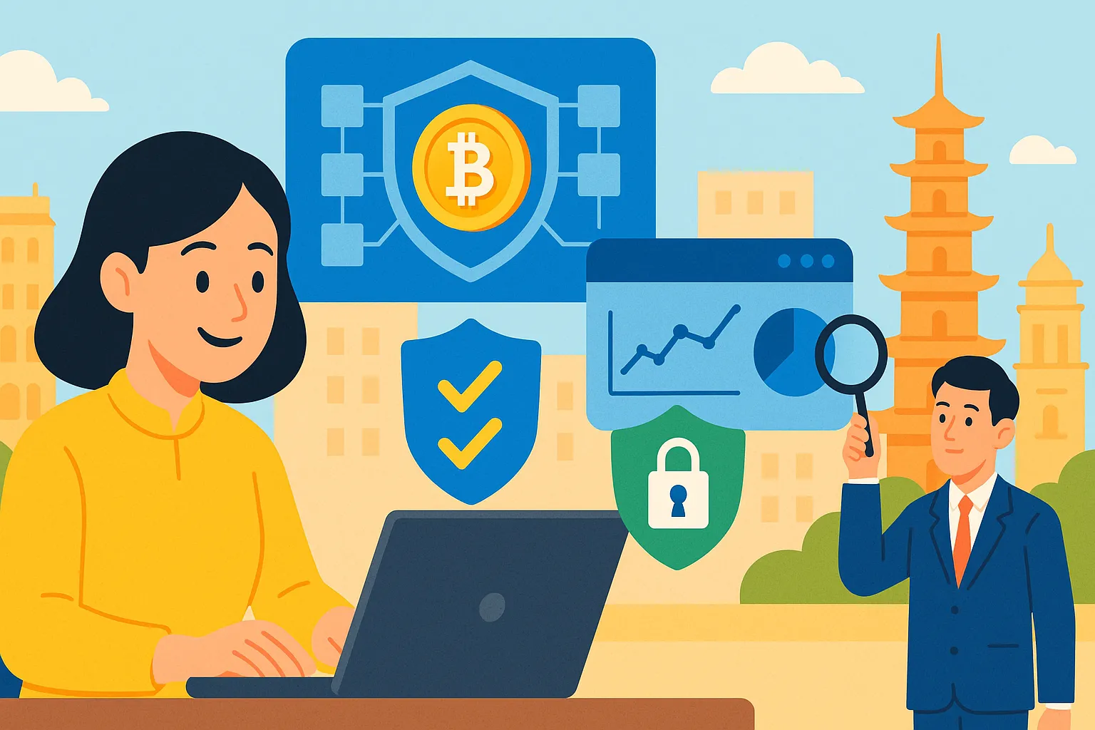 Chị Lan sử dụng dịch vụ lưu ký tài sản mã hóa tại Hà Nội