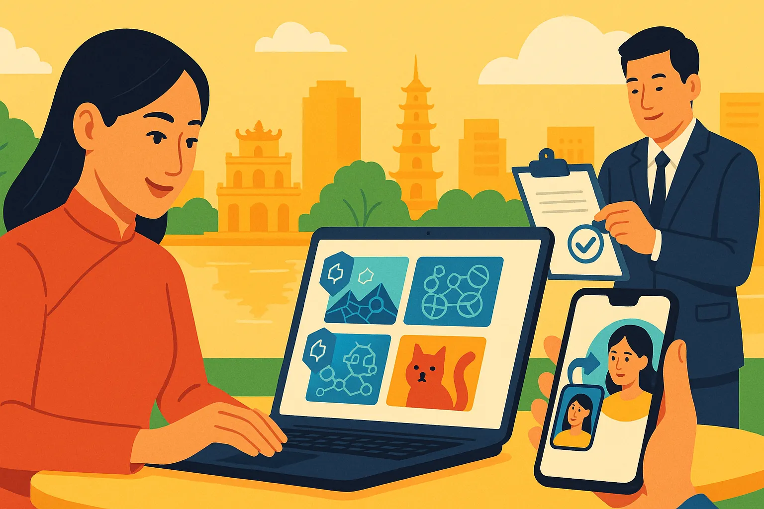 Chị Hồng sở hữu bộ sưu tập tác phẩm nghệ thuật số tại Hà Nội