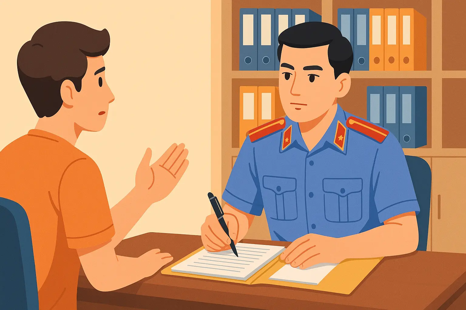 Có cần phải hỏi về mối quan hệ giữa người làm chứng và bị can trước khi lấy lời khai không?