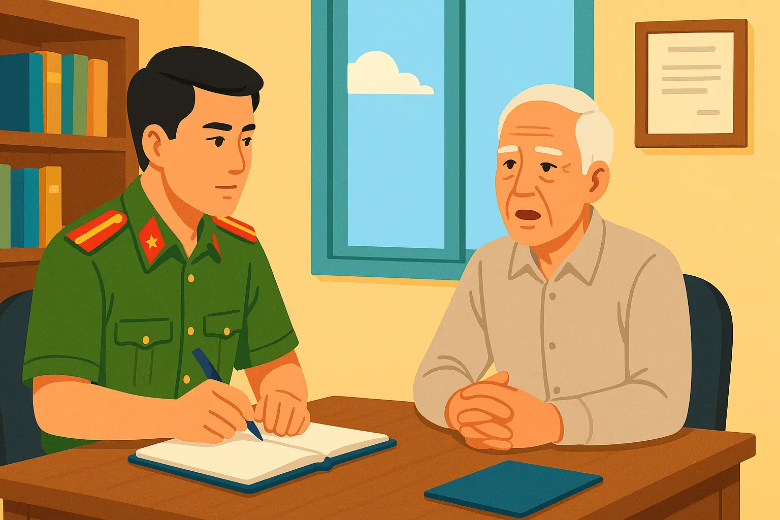 Việc lấy lời khai của người làm chứng được tiến hành tại đâu?