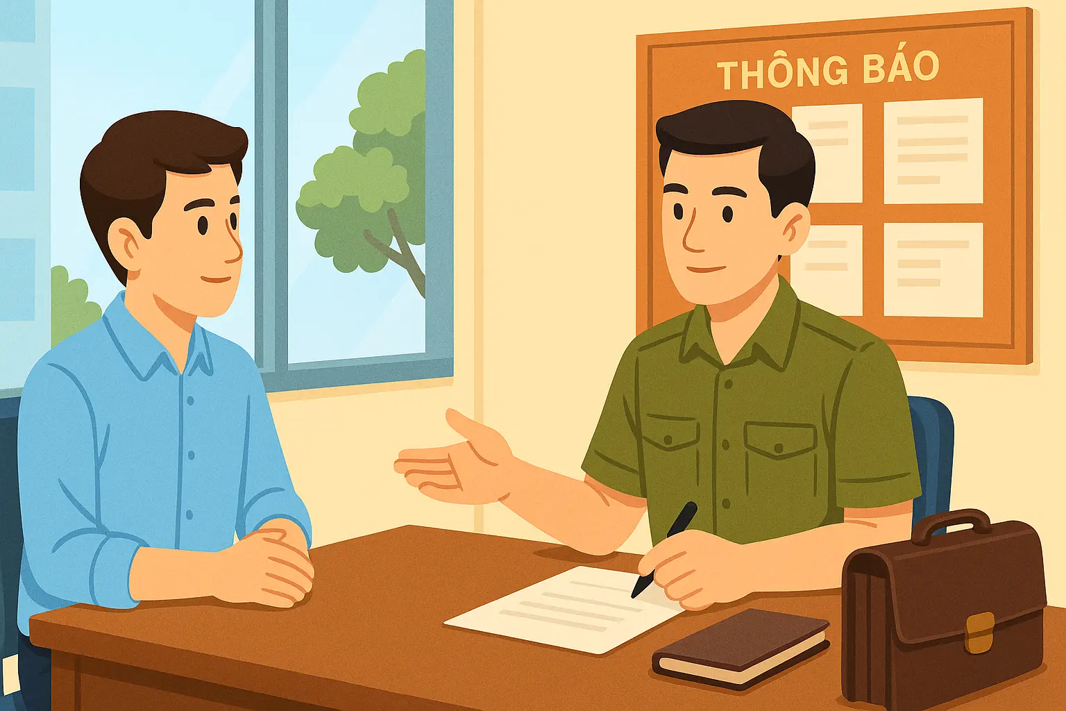 Sinh viên Nguyễn Thanh Hòa được lấy lời khai tại trường vì đang thi học kỳ ở Phú Thọ