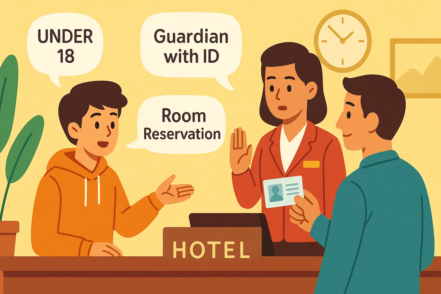 Người dưới 18 tuổi có được tự mình đặt phòng khách sạn không?