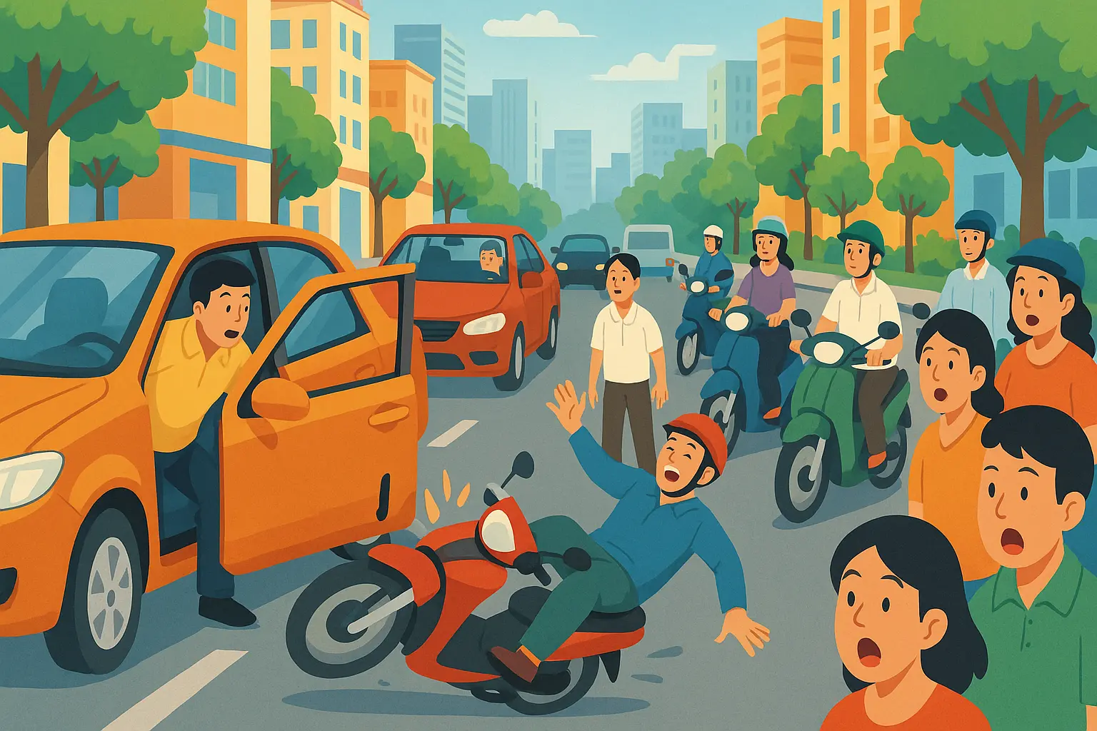 Mức phạt hành chính khi mở cửa xe ô tô gây tai nạn giao thông là bao nhiêu?