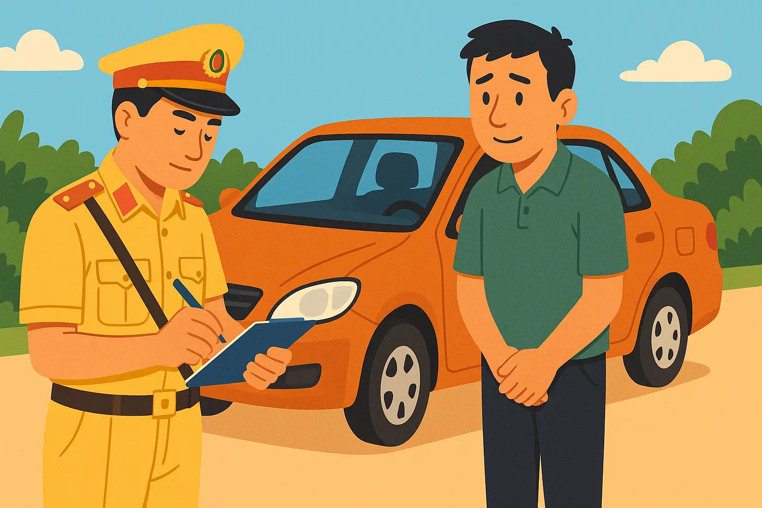 Dùng chân điều khiển vô lăng khi lái xe ô tô có bị tước hoặc trừ điểm giấy phép lái xe không?