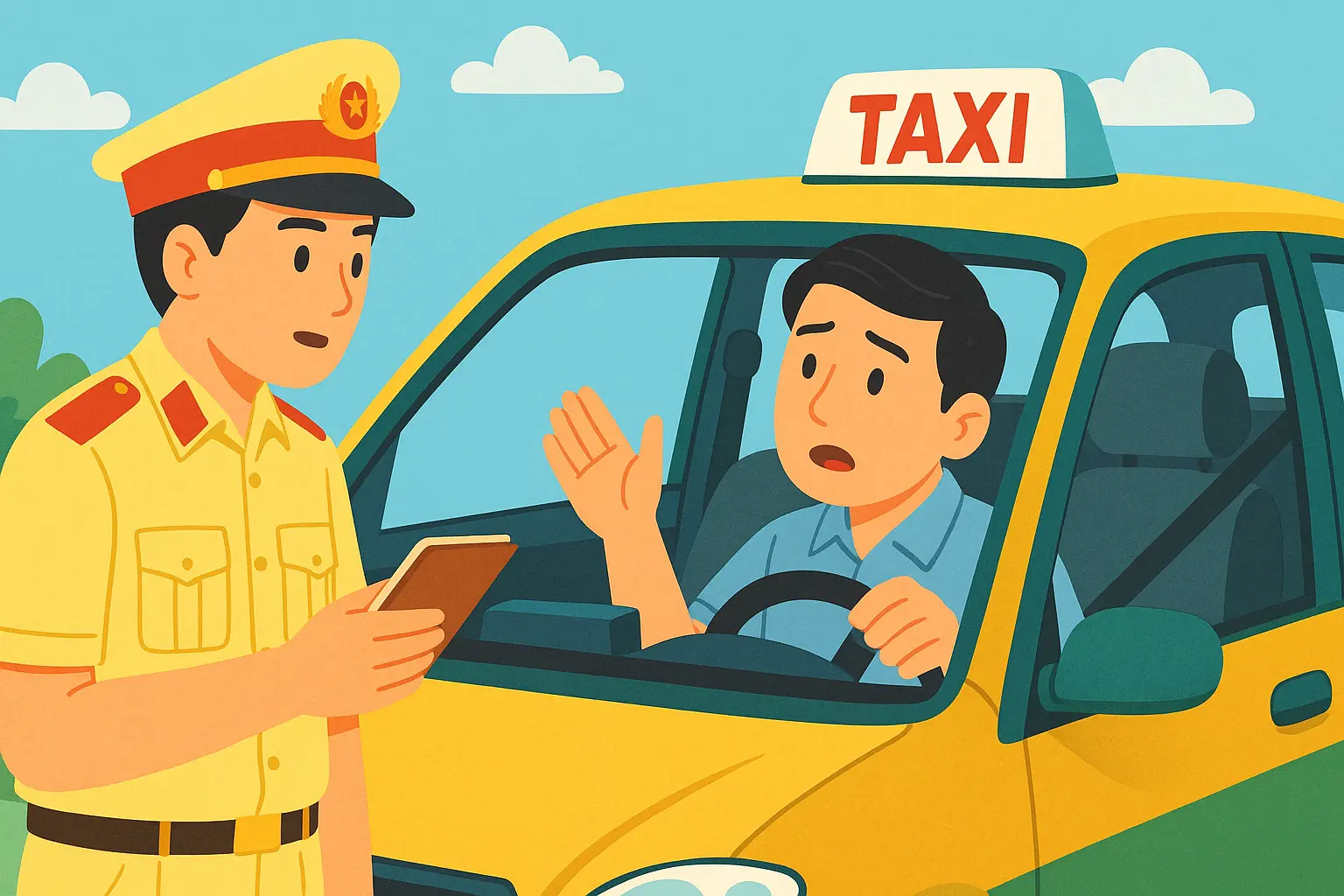 Người lái xe taxi không có đồng hồ tính tiền cước thì bị xử phạt như thế nào?