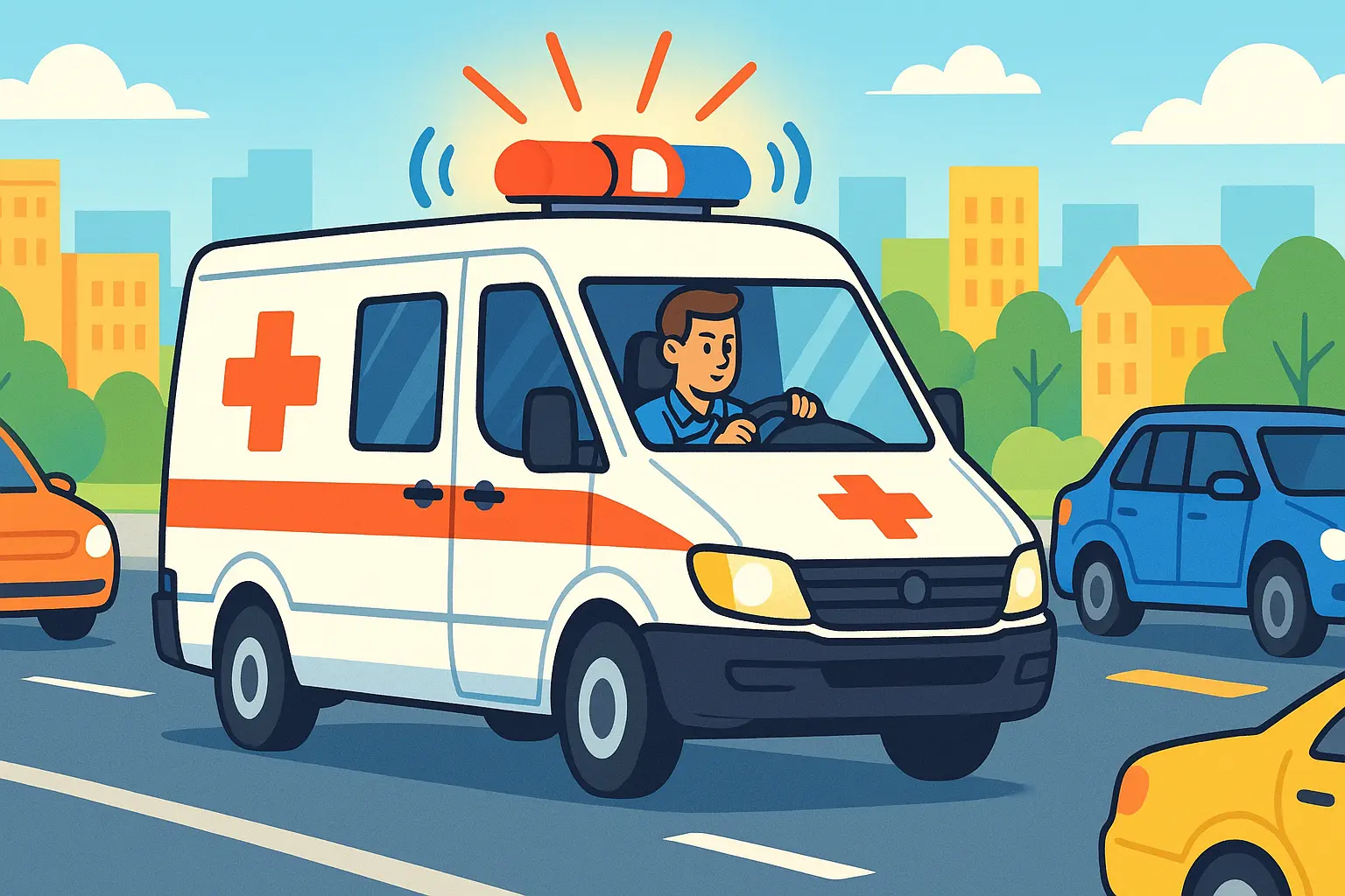 Xe cứu thương được sử dụng thiết bị phát tín hiệu của xe được quyền ưu tiên khi nào?