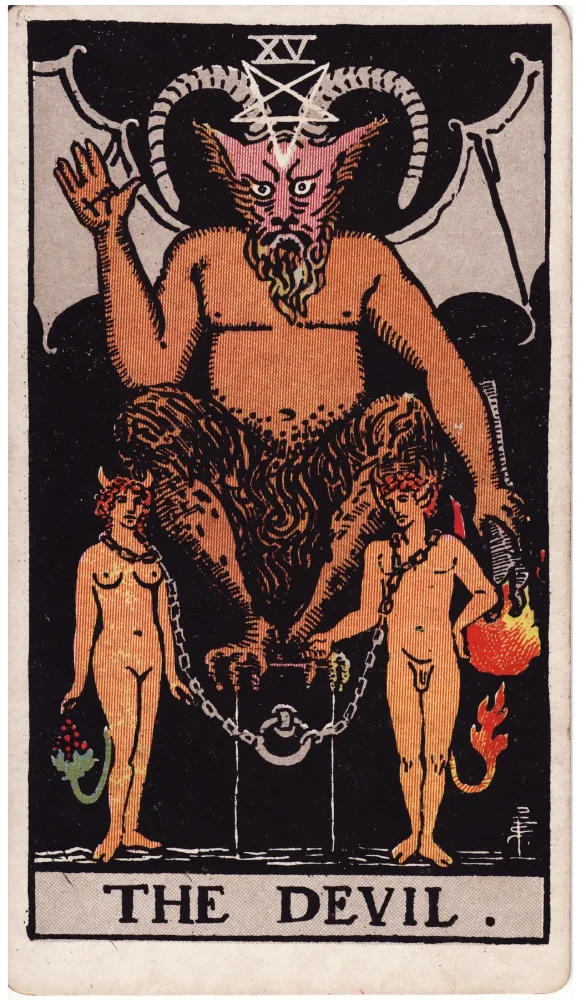 Những chi tiết trong lá bài The Devil thể hiện điều gì?