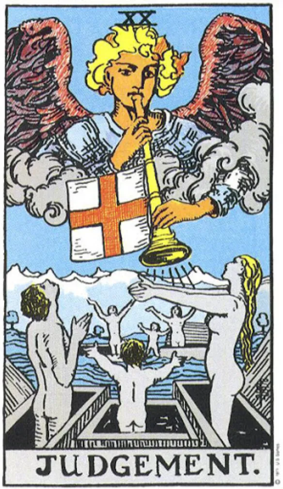 Những chi tiết trong lá bài Judgment thể hiện điều gì?