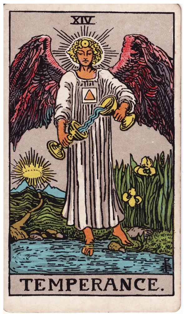Những chi tiết trong lá bài Temperance thể hiện điều gì?