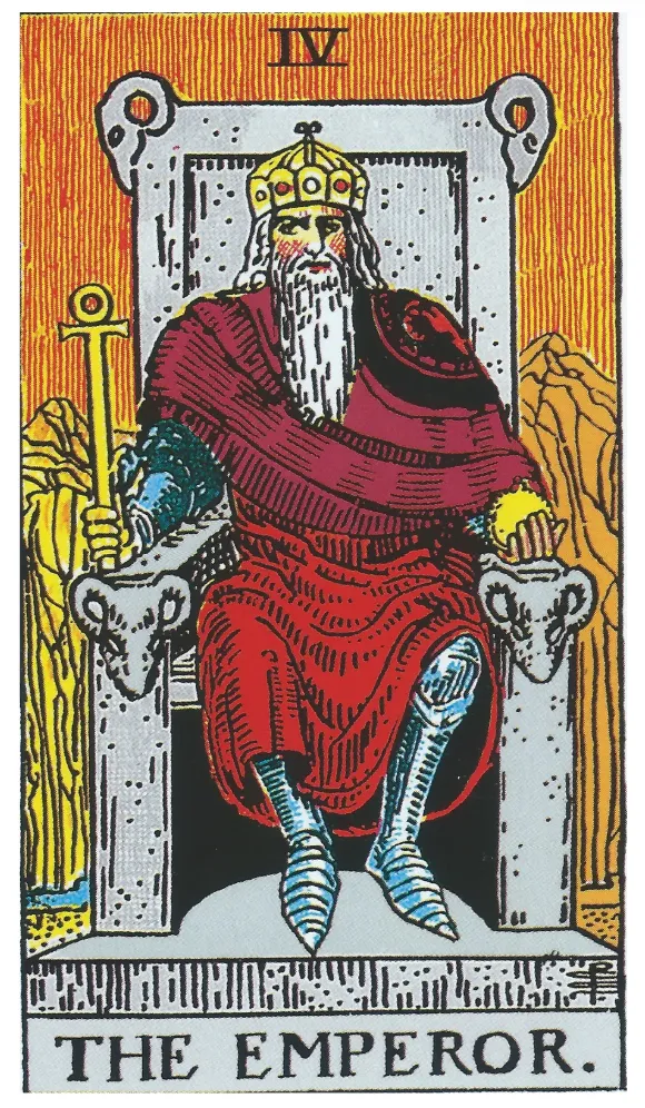 Những chi tiết trong lá bài The Emperor thể hiện điều gì?