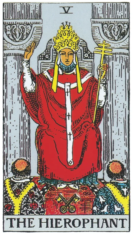 Những chi tiết trong lá bài The Hierophant thể hiện điều gì?