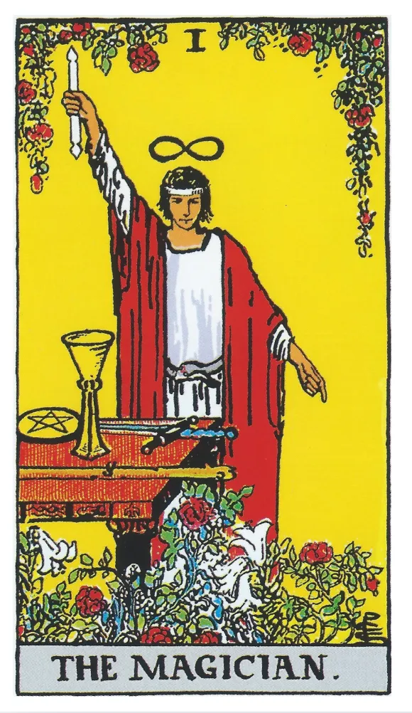 Những chi tiết trong lá bài The Magician thể hiện điều gì?