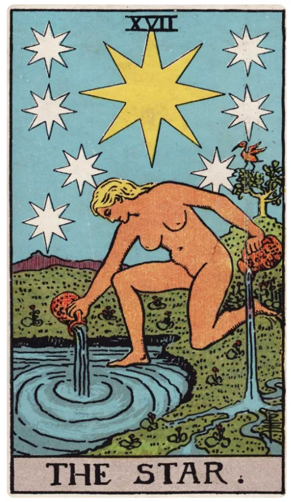 Những chi tiết trong lá bài The Star thể hiện điều gì?