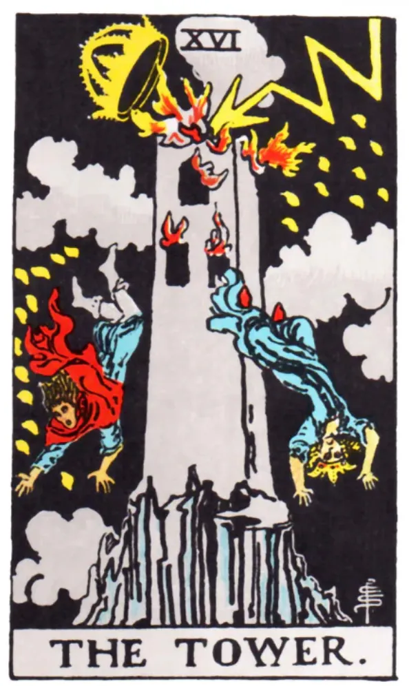 Những chi tiết trong lá bài The Tower thể hiện điều gì?