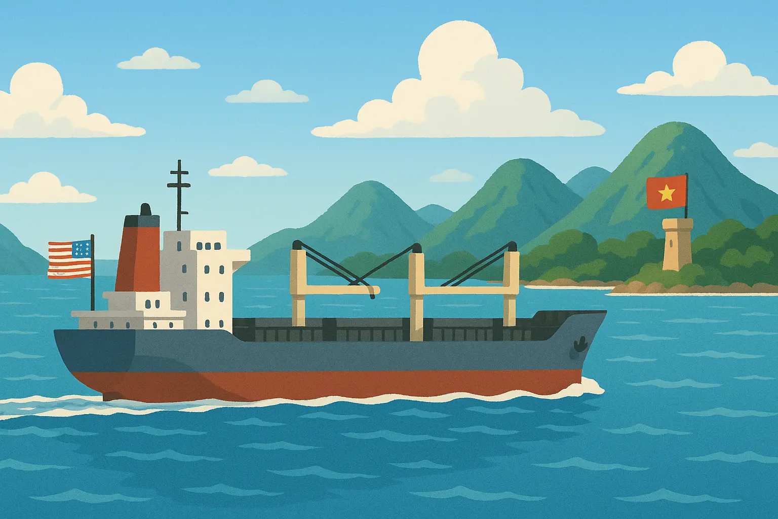 Tàu nước ngoài đi qua lãnh hải Việt Nam có phải treo cờ không?