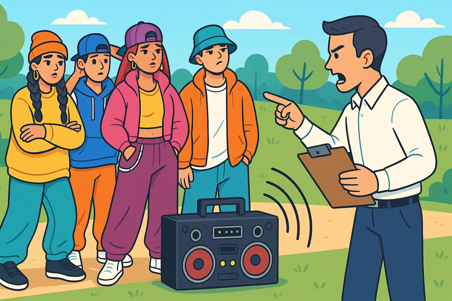 Ai có thẩm quyền xử phạt hành vi mở loa lớn gây tiếng ồn tại công viên?