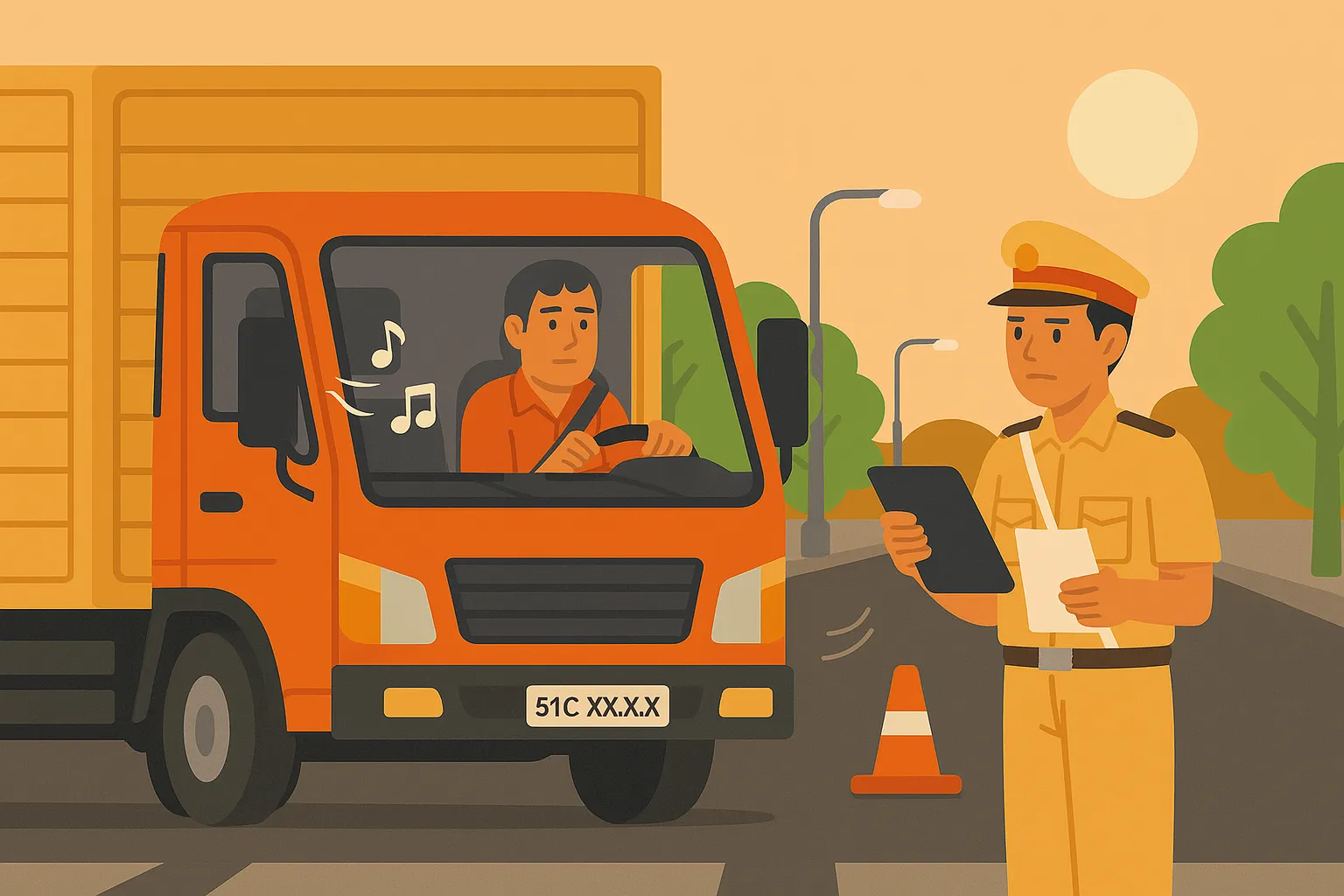 Xe tải bấm còi theo nhạc bị xử phạt hành chính như thế nào?