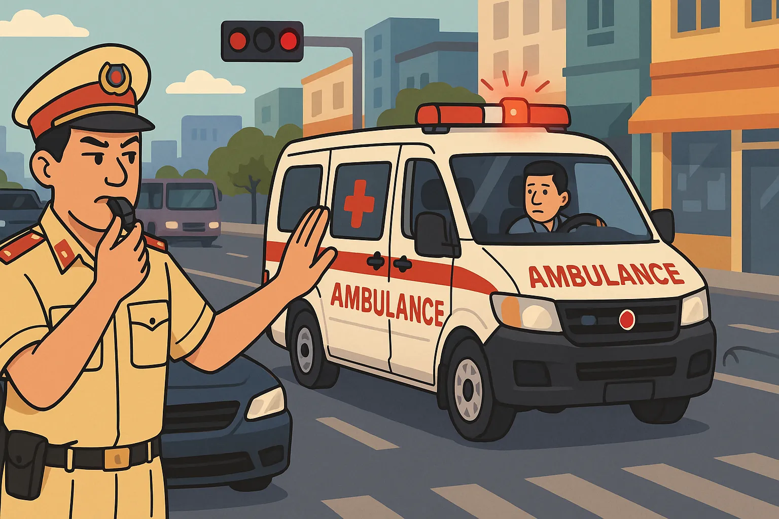 Bị xử phạt vì dù không làm nhiệm vụ nhưng vẫn bật còi ưu tiên