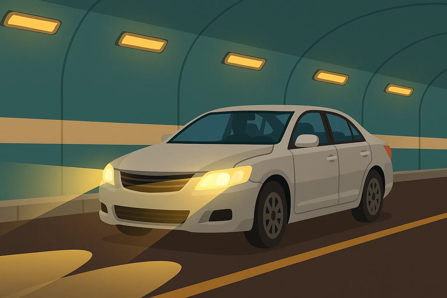 Xe ô tô có bắt buộc bật đèn chiếu gần khi đi trong hầm đường bộ không?