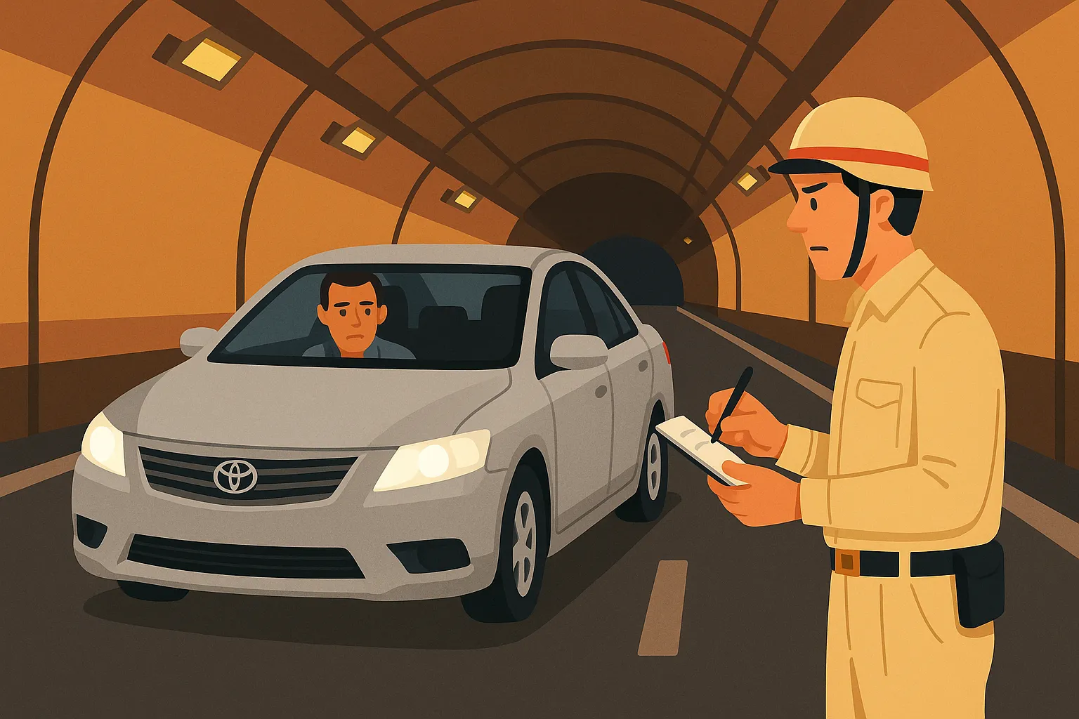 Ô tô không bật đèn trong khi đi qua hầm đường bộ sẽ bị xử phạt thế nào?