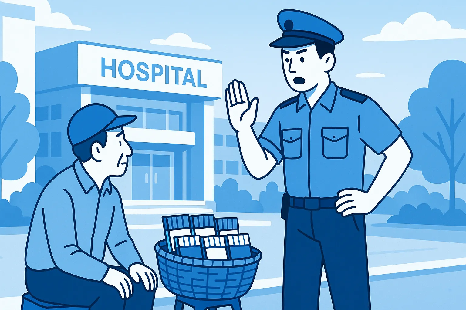 Bán thuốc lá trước cổng bệnh viện có bị cấm không?