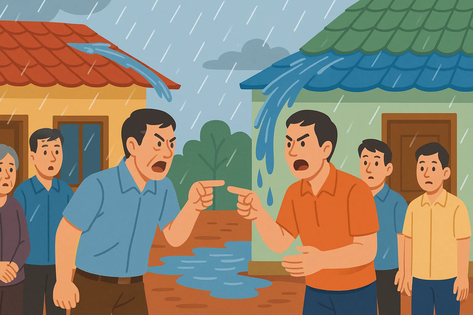 Khi dẫn nước mưa gây hư hỏng, người vi phạm phải bồi thường thiệt hại cho hành vi