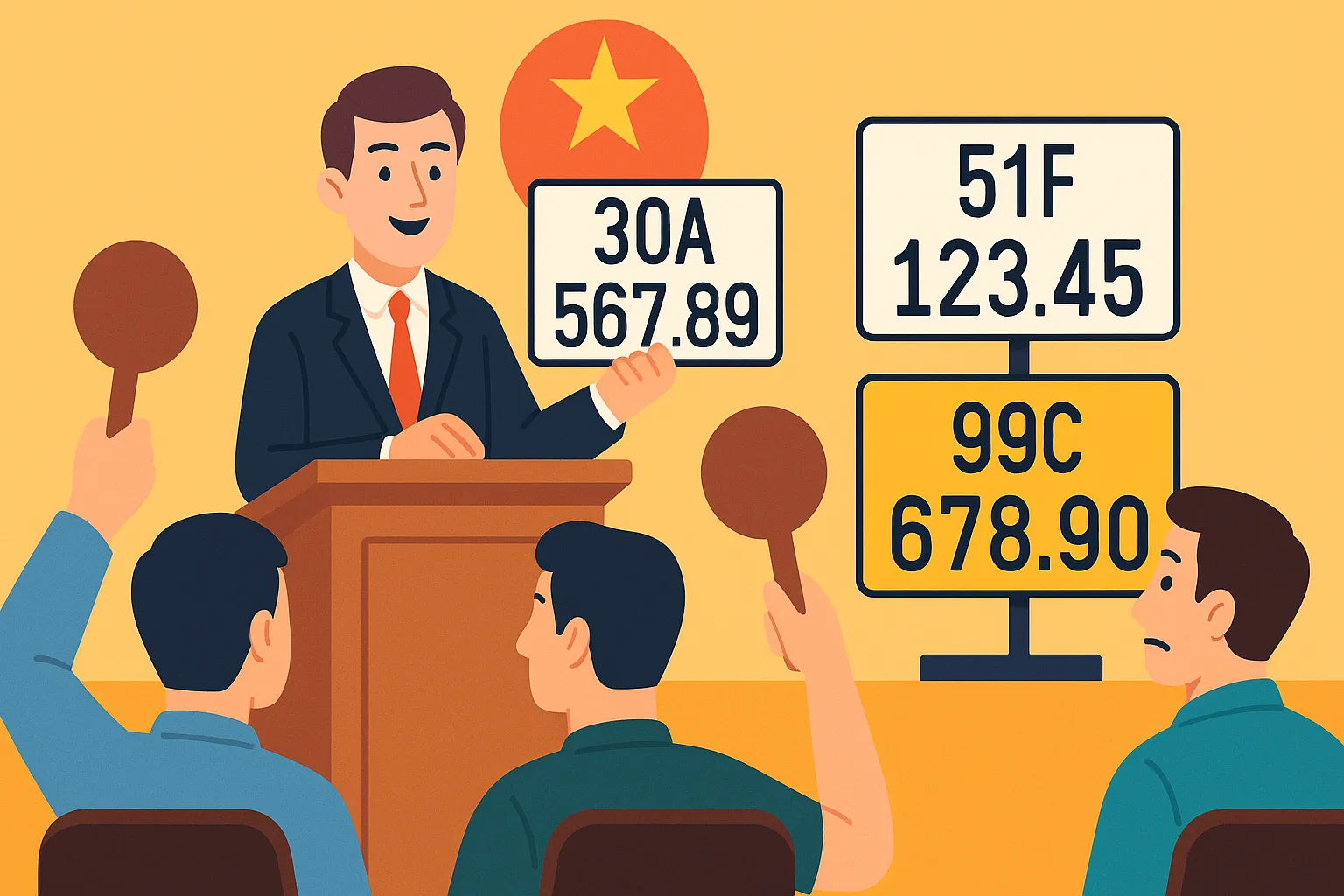 Những biển số xe nào được phép mang ra đấu giá?