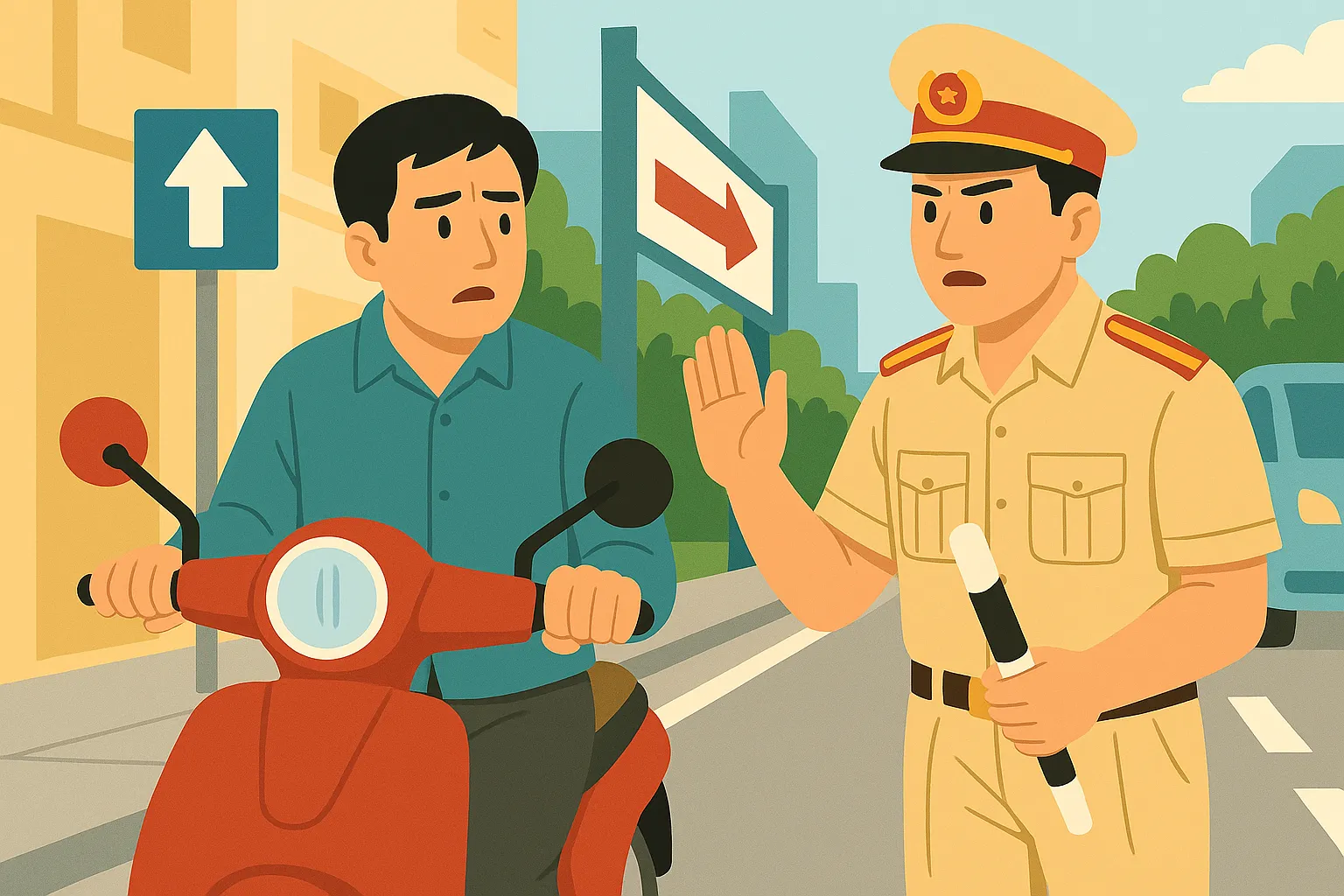 Mức phạt lỗi đi ngược chiều năm 2025 đối với xe máy là bao nhiêu?