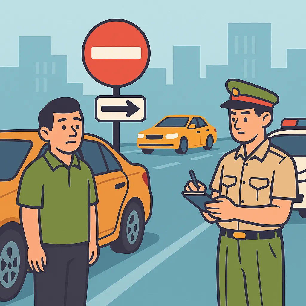 Bị phạt đến 1.000.000 đồng do đỗ xe ô tô ngược chiều trên đường một chiều.