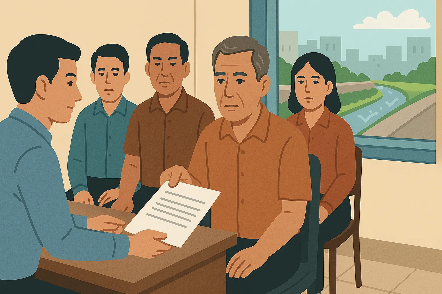 Ông Hùng cùng người dân làm đơn tố cáo