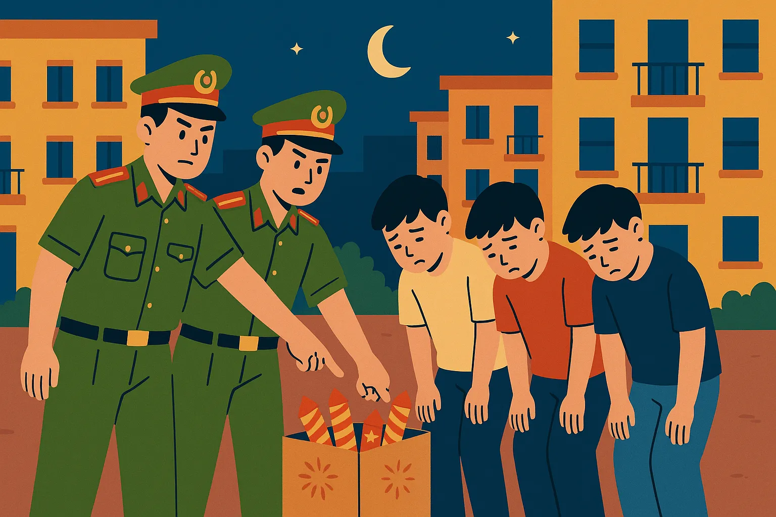 Bị xử phạt hành chính vì đốt pháo