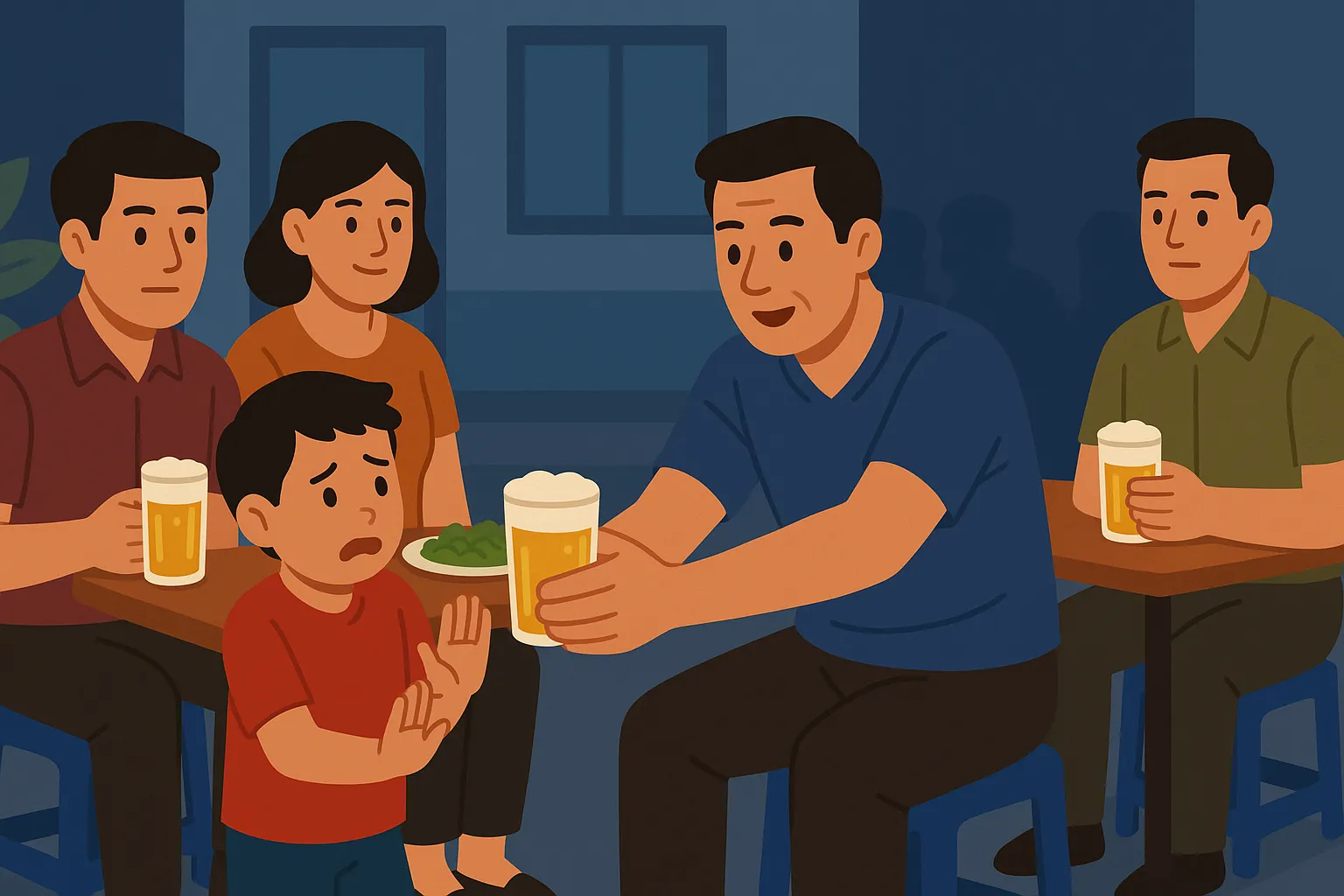 Cho trẻ em uống rượu bia bị phạt hành chính